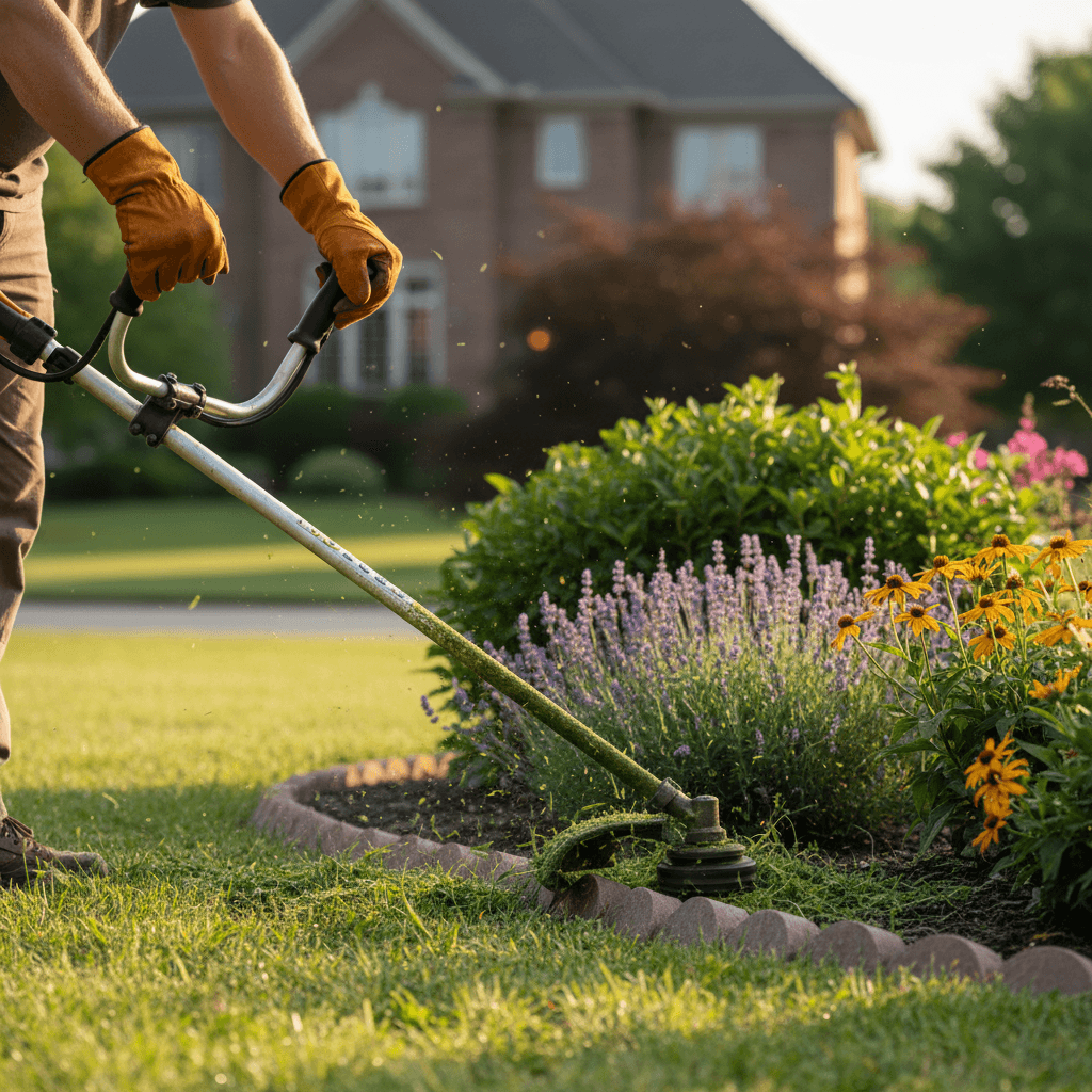 Trimming edges along garden beds